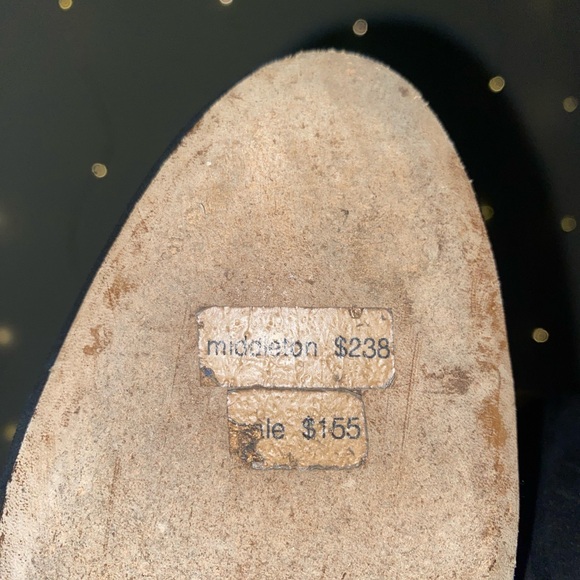 KATE SPADE Black Suede Heel with Gold Accents - Picture 2 of 3